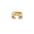 Luxurious gold-plated zircon open ring featuring a water drop stone for women - Gold Water Drop Pendant Style (R263)