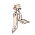 Écharpe étroite en soie élégante avec motif équestre classique pour femme. - 97CM*6CM / Motif Cheval de Champagne (KK-02-26)