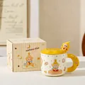 Set di tazze in ceramica con simpatico bambino stella, coperchio, cucchiaio e scatola - Tazza Pane Giallo (Con Coperchio E Cucchiaio)