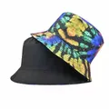 Reversible fisherman bucket hat with one side black and one side colorful tie-dye print - Tie-dye Print (CH-22)
