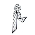 Detailed view of narrow white silk scarf with black polka dots and border - 97CM*6CM / Classic White Black Polka Dot (KK-02-35)