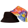 Chapeau bob réversible élégant avec motif tie-dye et noir pour la protection solaire - Imprimé Tie-dye (CH-3)