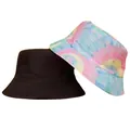 Chapeau bob réversible tie-dye et noir pour une protection solaire estivale idéale - Imprimé Tie-dye (CH-2)