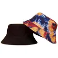 Chapeau bob réversible élégant avec motif tie-dye et noir pour la protection solaire - Imprimé Tie-dye (CH-1)