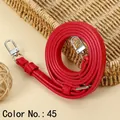 Correa de hombro ajustable de cuero PU rojo para bolsos bandolera con gancho plateado - 119.5CM*1.0CM Cierre Dorado / Rojo
