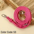 Adjustable PU leather replacement shoulder bag strap in rose pink color number 53 - 119.5CM*1.0CM Gold Clasp / Rose Red
