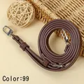 Dark brown adjustable PU leather replacement shoulder bag strap with silver hooks color 99 - 119.5CM*1.0CM Gold Clasp / Dark Brown