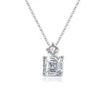 Elegant S925 sterling silver necklace featuring a square D-color moissanite pendant. - Square And Round Diamond Combination (fddz-119) / White Gold