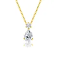 Elegant gold plated S925 sterling silver necklace featuring a pear shaped moissanite pendant - Pear-shaped Diamond Set (fddz-120) / Gold