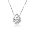 Elegant S925 sterling silver necklace featuring a pear-shaped D color moissanite pendant - Pear-shaped Surrounding Drill (fddz-122) / White Gold