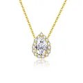 Elegant pear-shaped Moissanite pendant necklace in gold plated S925 sterling silver variant - Pear-shaped Surrounding Drill (fddz-122) / Gold