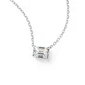Elegant S925 sterling silver necklace with emerald cut moissanite pendant - Grandmother Green (fddz-127) / White Gold