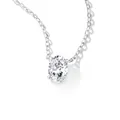 Elegant S925 sterling silver necklace with an oval cut D color moissanite pendant - Oval Prong Setting (fddz-128) / White Gold
