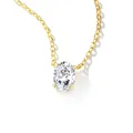 Elegant S925 sterling silver necklace featuring an oval D-color moissanite pendant. - Oval Prong Setting (fddz-128) / Gold