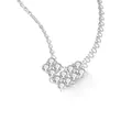 Elegant S925 sterling silver necklace featuring a sparkling moissanite heart pendant - Heart-shaped Cluster Setting (fddz-124) / White Gold