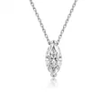 Elegant S925 sterling silver necklace featuring a brilliant marquise-cut moissanite pendant - Marquise-cut Solitaire (fddz-139) / White Gold