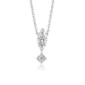Elegant S925 sterling silver moissanite necklace with marquise and round cut stones - Marquise Round Diamond Set (fddz-140) / White Gold