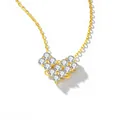 Elegant heart pendant necklace featuring D-color moissanite in a golden finish - Heart-shaped Pavé Setting (fddz-124) / Gold