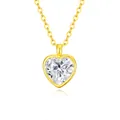 Elegant S925 sterling silver necklace featuring a heart-shaped D color moissanite pendant - Heart-shaped Bezel Setting (fddz-134) / Gold
