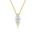 Elegant marquise cut D color moissanite necklace in S925 sterling silver gold finish. - Marquise-cut Solitaire (fddz-139) / Gold