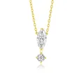 S925 sterling silver moissanite necklace with marquise and round pendant - Marquise Round Diamond Set (fddz-140) / Gold