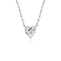 Elegant heart-shaped D color Moissanite pendant necklace in S925 sterling silver. - Three-claw Heart-shaped (fddz-142) / White Gold