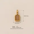 Minimalist gold-plated stainless steel birthstone square pendant for necklace DIY - October Birthstone Pendant (Gold)
