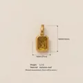 Stainless steel yellow zircon birthstone pendant square DIY accessory - April Birthstone Pendant (Gold)