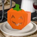 Caja de dulces de calabaza de Halloween naranja con diseño calado para fiestas festivas - Calabaza Naranja Halloween / 4*4*7cm
