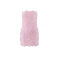 Elegante roze strapless mini-jurk met getextureerde 3D-rozenbloem-applicaties chic - S / Roze