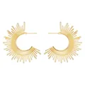 Eleganti orecchini a lobo aureola dorati con design a punte radianti per accessori donna - Solo orecchini (senza cerchietto) / Oro