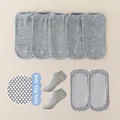 Grey non-slip children's floor socks featuring durable silicone grip dots for safety - Flat Ankle Socks (Anti-slip Dotted) / 5 Pairs / Gray / 8mo-2yr XS (Foot 9-12cm)