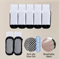Breathable mesh baby floor socks with non-slip grip soles in white and black variant - Mesh Mid-Tube Yin-Yang Socks / 5 Pairs / Black With White Cuff / 8mo-2yr XS (Foot 9-12cm)