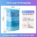 Extra large 3D vacuum storage bag for quilts and 15 down jackets 80x100x38cm - Classic Blue Style / 80*100*38cm (Extra Large 3D)