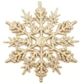 Glittery gold plastic snowflake ornament for festive Christmas tree decoration, 10cm - 10CM-6g (With Rope) / Light Gold