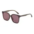 Stylish unisex polarized square frame sunglasses with pinkish lenses and olive frame - Avocado Green (C7)