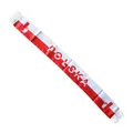 Red and white Poland fans satin scarf with POLSKA text for World Cup soccer supporters - 135cm / Polish Eagle