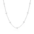 Collana a fiori in argento sterling S925 con zirconi e finitura in argento lucido - Argento 925 / Oro Bianco