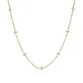 Elegante collana in argento sterling S925 placcato oro con pendenti a fiore in zircone - Argento 925 / Oro