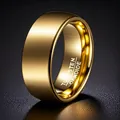 Bague en acier inoxydable poli or minimaliste pour un design de mode haut de gamme - Taille 7 / Style Brossé (4-B-2) / 8mm / Or Mat