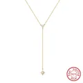 Elegant gold s925 silver Y-necklace with white pearls and star pendant charm. - BQN28-Star & Pearl / Gold