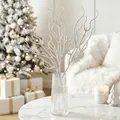 Branche décorative argentée scintillante dans un vase pour une décoration de fête élégante - 34cm-7g / Argent