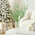 Branche décorative à paillettes vertes dans un vase pour décoration de Noël intérieure - 34cm-7g / Vert fruit