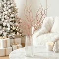 Élégante branche décorative pailletée or rose en vase pour décoration de fête à la maison - 34cm-7g / Or rose
