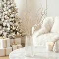 Branches décoratives dorées pailletées pour centre de table de Noël et fêtes maison - 34cm-7g / Gris foncé