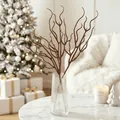 Branches décoratives marron à paillettes pour une décoration de table de fête élégante - 34cm-7g / Café
