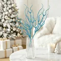Branches décoratives à paillettes bleues pour décoration de fête à la maison - 34cm-7g / Bleu lac