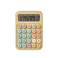 Calculatrice mécanique portable à 12 chiffres avec boutons ronds colorés et corps jaune. - Jaune 8117TK modèle vocal