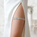 Sparkling silver rhinestone bridal garter elegant wedding leg accessory for brides - Wave Pattern Fold Line Full Rhinestone Single (GS-J029S)