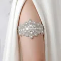 Elegant bridal garter with handcrafted sparkling rhinestone flower design for weddings - Flower Radial Geometric Full Rhinestone Single (GS-J026S)